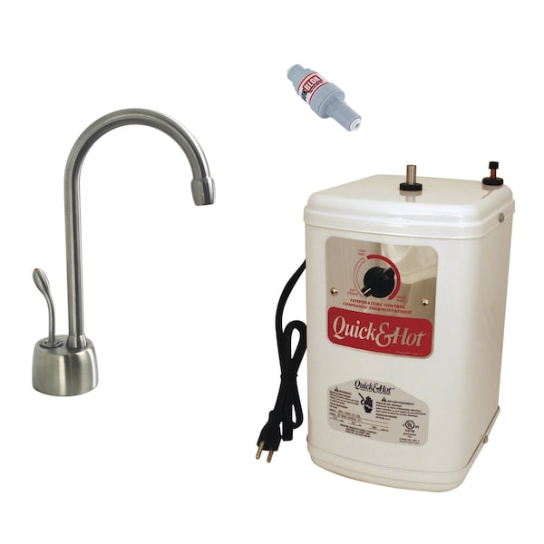Westbrass Velosah Contemporary 9" Hot Water Dispenser and Tank in Satin Nickel D271HFP-07 - main